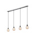 Placid 1.3m Linear Pendant 4 Light E14 15cm Round Glass Shade Satin Nickel Amber Plated & Satin Black-1