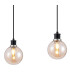 Placid 1.3m Linear Pendant 4 Light E14 15cm Round Glass Shade Satin Nickel Amber Plated & Satin Black-6