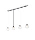 Placid 1.3m Linear Pendant 4 Light E14 15cm Round Glass Shade Satin Nickel Clear & Satin Black-1
