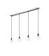 Placid 1.3m Linear Pendant 4 Light E14 15cm Round Glass Shade Satin Nickel Clear & Satin Black-4