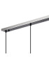 Placid 1.3m Linear Pendant 4 Light E14 15cm Round Textured Diamond Pattern Glass Shade Satin Nickel Clear & Satin Black-5