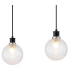 Placid 1.3m Linear Pendant 4 Light E14 15cm Round Dimpled Glass Shade Satin Nickel Clear & Satin Black-6