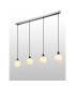 Placid 1.3m Linear Pendant 4x E14 15cm Round White & Grey Marble Effect Glass Shade Satin Nickel & Satin Black Framework-3