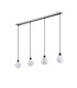 Placid 1.3m Linear Pendant 4x E14 15cm Round White & Grey Marble Effect Glass Shade Satin Nickel & Satin Black Framework-4