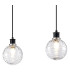 Placid 1.3m Linear Pendant 4 Light E14 15cm Round Textured Melting Glass Shade Satin Nickel Clear & Satin Black-6