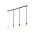 Placid 1.3m Linear Pendant 4 Light E14 15cm Round Glass Shade Satin Nickel Opal & Satin Black-1