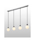 Placid 1.3m Linear Pendant 4 Light E14 15cm Round Glass Shade Satin Nickel Opal & Satin Black-3