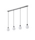 Placid 1.3m Linear Pendant 4 Light E14 15cm Round Glass Shade Satin Nickel Opal & Satin Black-4