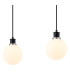 Placid 1.3m Linear Pendant 4 Light E14 15cm Round Glass Shade Satin Nickel Opal & Satin Black-6