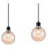 Placid 1.3m Linear Pendant 4 Light E14 15cm Round Segment Glass Shade Satin Nickel Amber Plated & Satin Black-6