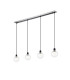 Placid 1.3m Linear Pendant 4 Light E14 15cm Round Segment Glass Shade Satin Nickel Clear & Satin Black-1