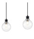 Placid 1.3m Linear Pendant 4 Light E14 15cm Round Segment Glass Shade Satin Nickel Clear & Satin Black-6