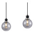 Placid 1.3m Linear Pendant 4 Light E14 15cm Round Segment Glass Shade Satin Nickel Smoke Plated & Satin Black-6
