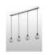 Placid 1.3m Linear Pendant 4 Light E14 15cm Round Glass Shade Satin Nickel Smoke Plated & Satin Black-3