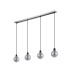 Placid 1.3m Linear Pendant 4 Light E14 15cm Round Glass Shade Satin Nickel Smoke Plated & Satin Black-4
