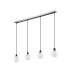 Placid 1.3m Linear Pendant 4 Light E14 15cm Round Speckled Glass Shade Satin Nickel White & Satin Black-4
