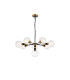 Placid 84cm Pendant 8 Light E14 15cm Round Glass Shade Brass Clear & Satin Black-1