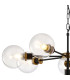Placid 84cm Pendant 8 Light E14 15cm Round Glass Shade Brass Clear & Satin Black-5