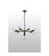 Placid 84cm Pendant 8 Light E14 15cm Round Glass Shade Brass Clear & Satin Black-7