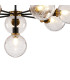 Placid 84cm Pendant 8 Light E14 15cm Round Crackled Glass Shade Brass Clear & Satin Black-6
