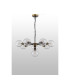 Placid 84cm Pendant 8 Light E14 15cm Round Crackled Glass Shade Brass Clear & Satin Black-7