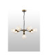 Placid 84cm Pendant 8 Light E14 15cm Round Textured Crumple Glass Shade Brass Clear & Satin Black-3