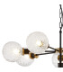 Placid 84cm Pendant 8 Light E14 15cm Round Textured Crumple Glass Shade Brass Clear & Satin Black-6