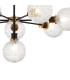 Placid 84cm Pendant 8 Light E14 15cm Round Textured Crumple Glass Shade Brass Clear & Satin Black-7
