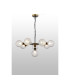 Placid 84cm Pendant 8 Light E14 15cm Round Dimpled Glass Shade Brass Clear & Satin Black-3
