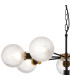 Placid 84cm Pendant 8 Light E14 15cm Round Dimpled Glass Shade Brass Clear & Satin Black-6