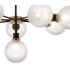 Placid 84cm Pendant 8 Light E14 15cm Round Dimpled Glass Shade Brass Clear & Satin Black-7