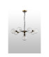 Placid 84cm Pendant 8 Light E14 15cm Round Dimpled Glass Shade Brass Clear & Satin Black-8
