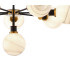 Placid 84cm Pendant 8 Light E14 15cm Round White & Grey Marble Effect Glass Shade Brass & Satin Black Framework-7