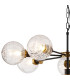 Placid 84cm Pendant 8 Light E14 15cm Round Textured Melting Glass Shade Brass Clear & Satin Black-6
