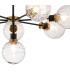 Placid 84cm Pendant 8 Light E14 15cm Round Textured Melting Glass Shade Brass Clear & Satin Black-7