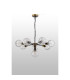 Placid 84cm Pendant 8 Light E14 15cm Round Textured Melting Glass Shade Brass Clear & Satin Black-8