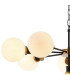 Placid 84cm Pendant 8 Light E14 15cm Round Glass Shade Brass Opal & Satin Black-6