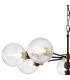 Placid 84cm Pendant 8 Light E14 15cm Round Ribbed Glass Shade Brass Clear & Satin Black-6