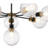 Placid 84cm Pendant 8 Light E14 15cm Round Ribbed Glass Shade Brass Clear & Satin Black-7