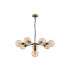 Placid 84cm Pendant 8 Light E14 15cm Round Segment Glass Shade Brass Amber Plated & Satin Black-4