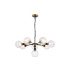 Placid 84cm Pendant 8 Light E14 15cm Round Segment Glass Shade Brass Clear & Satin Black-1