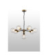 Placid 84cm Pendant 8 Light E14 15cm Round Segment Glass Shade Brass Clear & Satin Black-3