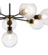Placid 84cm Pendant 8 Light E14 15cm Round Segment Glass Shade Brass Clear & Satin Black-7