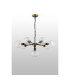 Placid 84cm Pendant 8 Light E14 15cm Round Segment Glass Shade Brass Clear & Satin Black-8