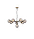 Placid 84cm Pendant 8 Light E14 15cm Round Segment Glass Shade Brass Smoke Plated & Satin Black-1