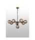 Placid 84cm Pendant 8 Light E14 15cm Round Segment Glass Shade Brass Smoke Plated & Satin Black-3