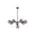 Placid 84cm Pendant 8 Light E14 15cm Round Segment Glass Shade Brass Smoke Plated & Satin Black-4