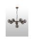 Placid 84cm Pendant 8 Light E14 15cm Round Segment Glass Shade Brass Smoke Plated & Satin Black-8
