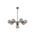 Placid 84cm Pendant 8 Light E14 15cm Round Glass Shade Brass Smoke Plated & Satin Black-1