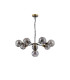 Placid 84cm Pendant 8 Light E14 15cm Round Glass Shade Brass Smoke Plated & Satin Black-4